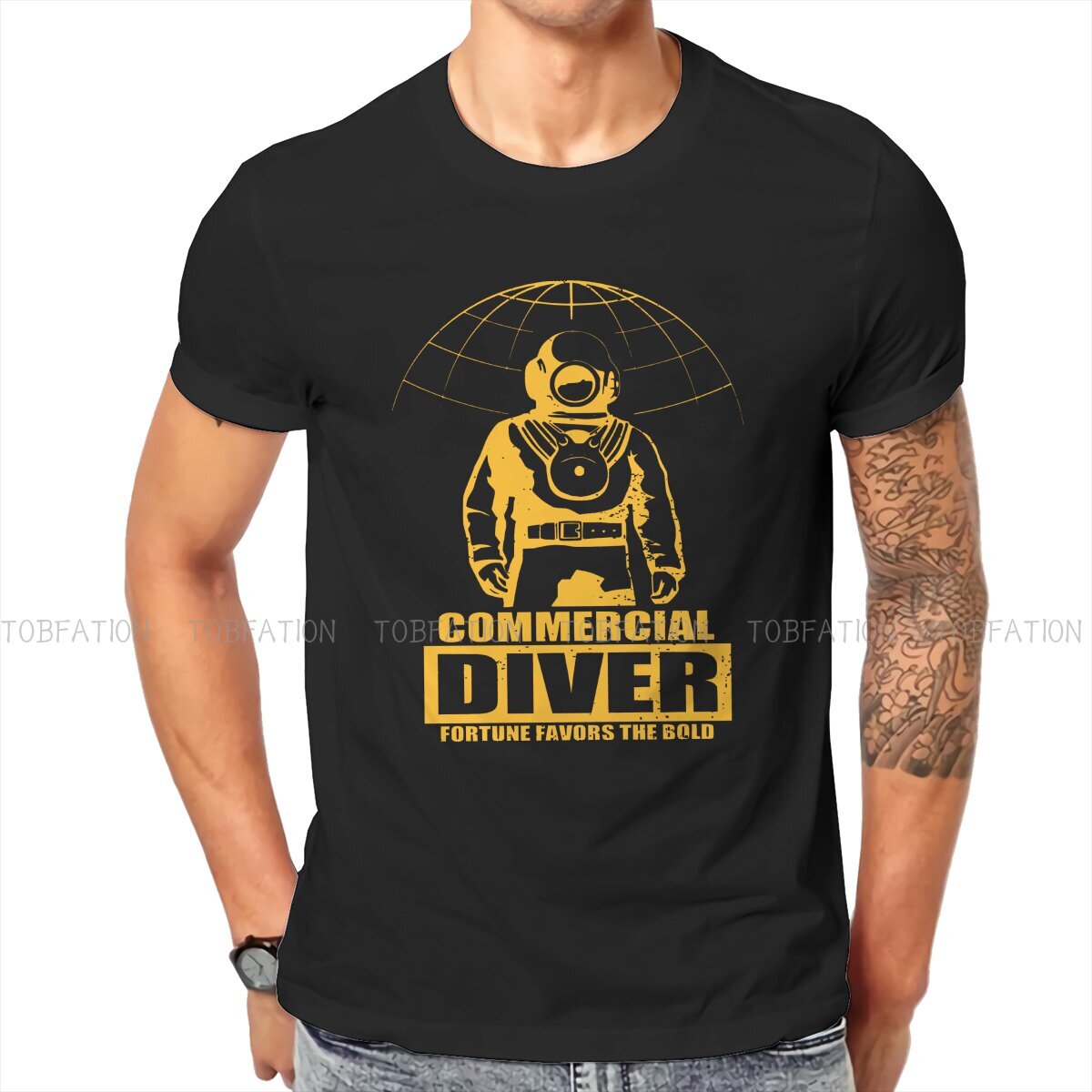 Commercial Shirt Printing - التجارية غواص الأصفر عادية التي شيرت