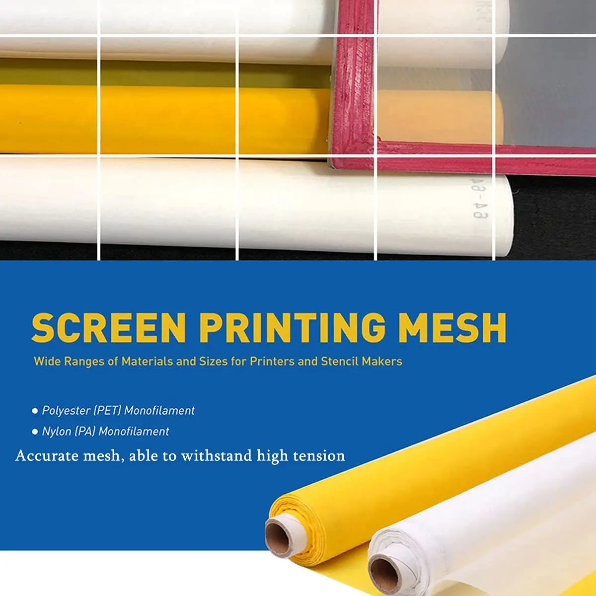 شبكة طباعة حريرية صفراء متينة  - مراجعة Commercial Printing Supplies Usa وسعره