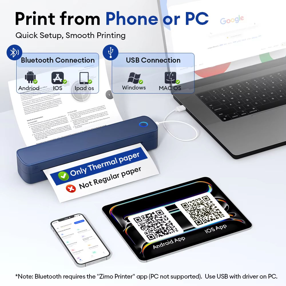 طابعة حرارية محمولة صغيرة A4 ب - مراجعة Commercial Document Printing وسعره